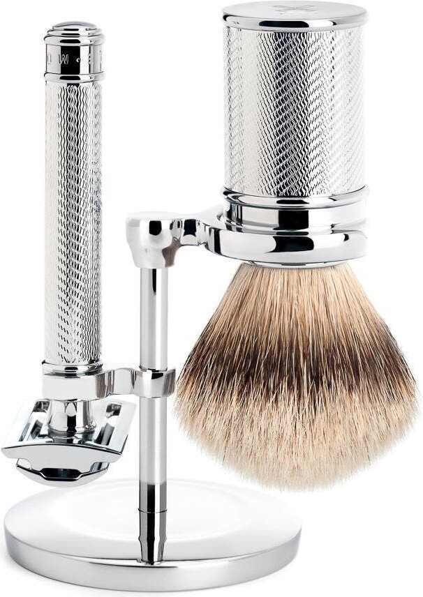 Mühle Chrome Silvertip Badger & Closed Comb Safety Razor Shaving Set
