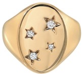 Thumbnail for your product : Dru Diamond Starred Signet Ring - Yellow Gold