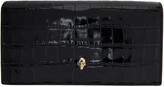 Thumbnail for your product : Alexander McQueen Black Croc Skull Chain Wallet