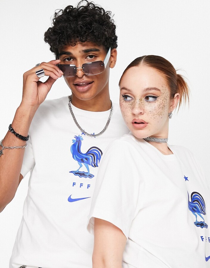 Nike Football World Cup 2022 France unisex crest tshirt in white ShopStyle