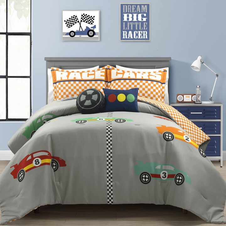 Lush Decor Racing Cars Reversible Oversized 5 Piece Comforter Set