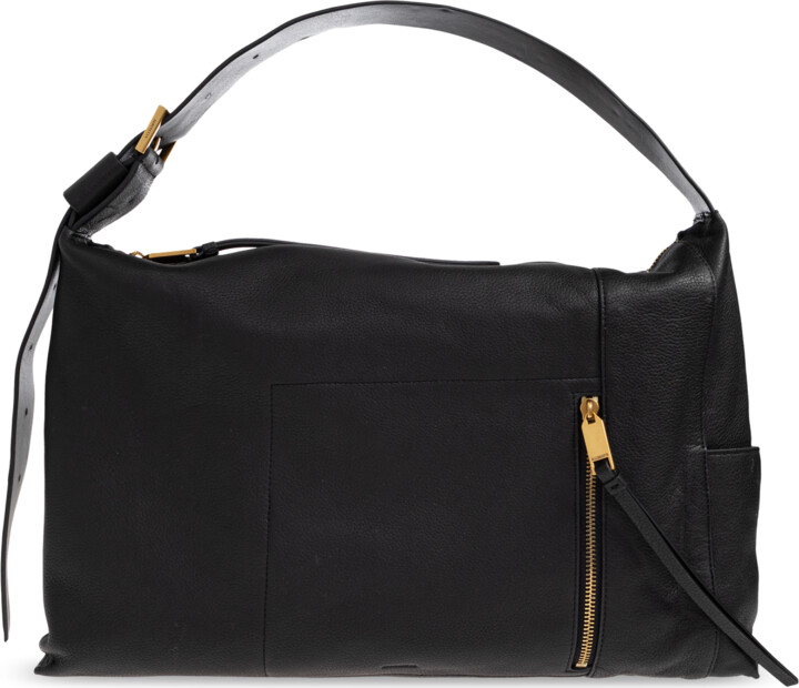 AllSaints Leather Shoulder Bag ‘Alba’  - Black
