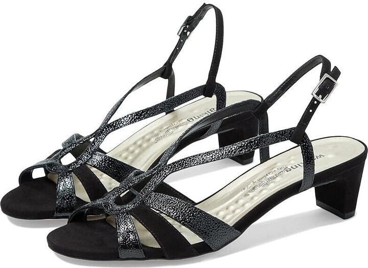 Walking Cradles Women's Leandra Sandals US 6.5 Black Slingback Block Heel ZPO1757