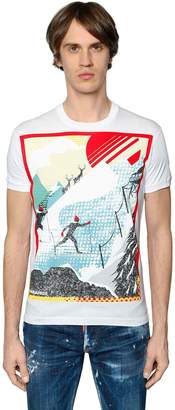 DSQUARED2 Skiing Printed Cotton Jersey T-shirt