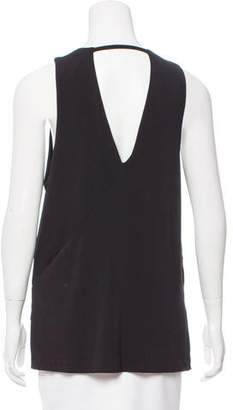 Rag & Bone Leather-Accented Sleeveless Top