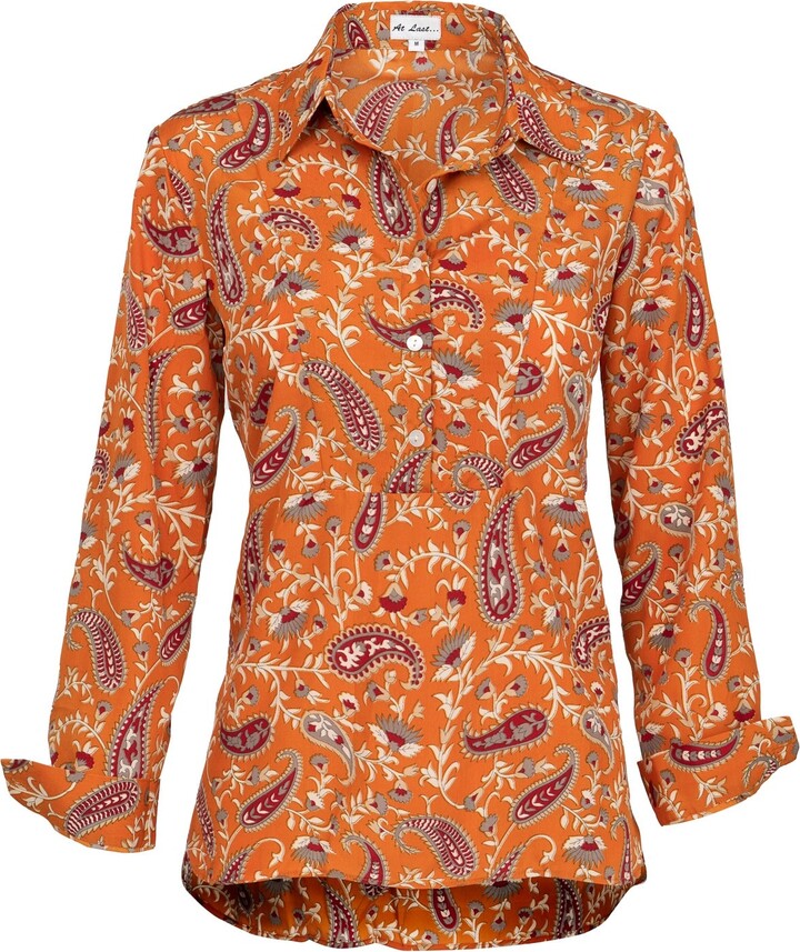 AtLAST Orange Soho Shirt Ochre Paisley
