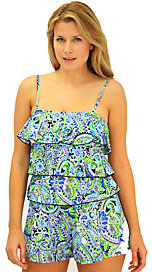 Fit 4 U Hips Whimsical Paisley Three-Tiered Romper