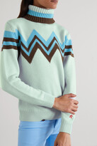 Thumbnail for your product : Perfect Moment Alpine Intarsia Merino Wool Turtleneck Sweater - Bright blue