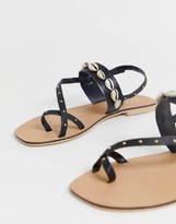 Thumbnail for your product : Office shell studded toe loop sandals