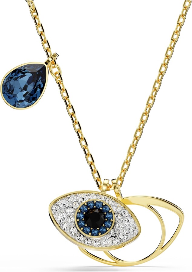 Swarovski Symbolica Pendant Evil Eye Blue Gold-Tone Plated Necklace