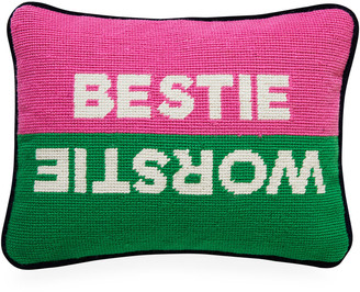 Jonathan Adler Bestie Worstie Needlepoint Personality Pillow