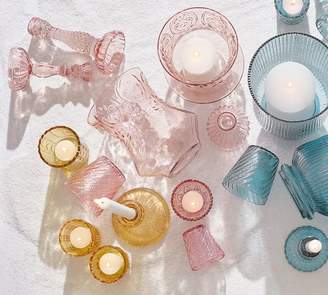 Pottery Barn Vintage Inspired Pressed Glass Votives, Warm - Set of 6