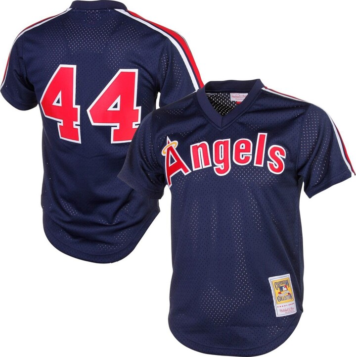 Mitchell & Ness Men's Reggie Jackson Navy California Angels Cooperstown Mesh Batting Practice Jersey
