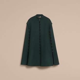 Burberry Domed Button Camel Hair Wool Cape