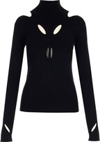 Cut-Out Mock-Neck Knitted Jumper 