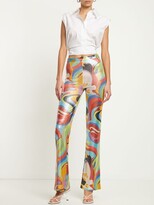 Thumbnail for your product : Etro Floral print shiny jersey pants