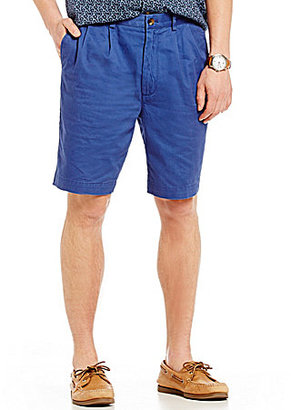 Roundtree & Yorke Casuals Double-Pleat Washed Twill Shorts