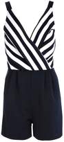 Thumbnail for your product : boohoo Striped Plunge Wrap Front Playsuit