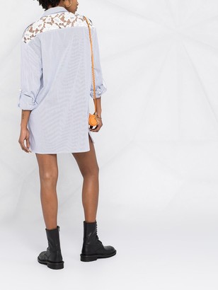 Amen Lace-Panel Shirt Dress