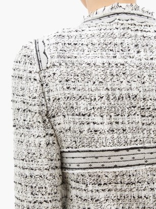 Giambattista Valli Tulle-trimmed Cotton-blend Boucle Jacket - White Black