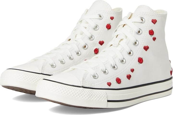 Converse Chuck Taylor All Star High-Top Sneaker Women's Classic Shoes Vintage White/Red/Egret : 5 B - Medium, Canvas