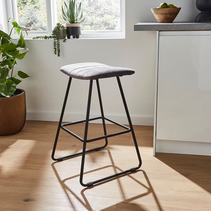 Dunelm Alfie Bar Stool, Velvet Velvet Charcoal ShopStyle