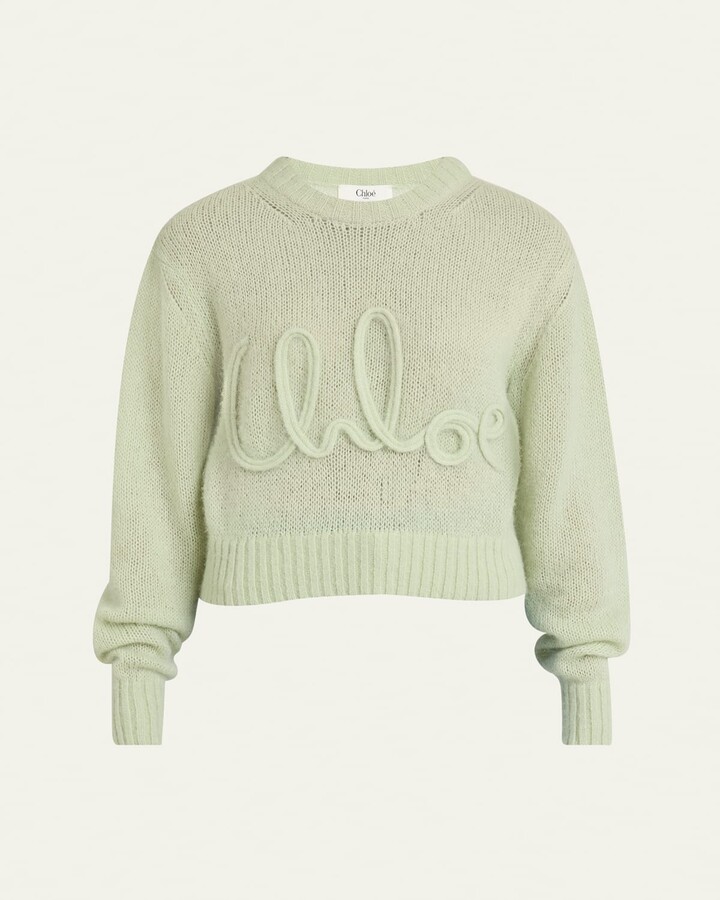 Chloé Logo Embroidered Alpaca Wool Sweater