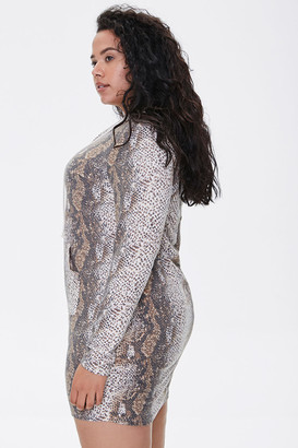 Forever 21 Plus Size Faux Snakeskin Hoodie Dress