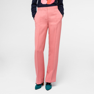 Paul Smith Women's Straight-Leg Mottled Pink Trousers