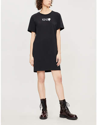 Kenzo Black With Logo Detail T-Shirt Dress
