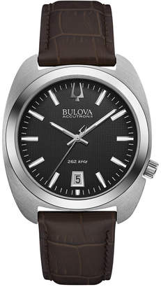 Bulova Accutron Ii Men's Brown Leather Strap Watch 40mm 96B253