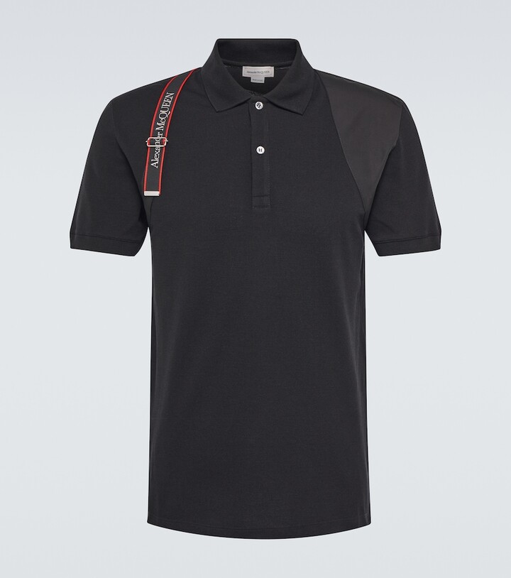 Alexander McQueen Harness cotton polo shirt