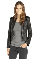 Thumbnail for your product : Rachel Zoe black leather saddle quilted 'Janelle' jacket