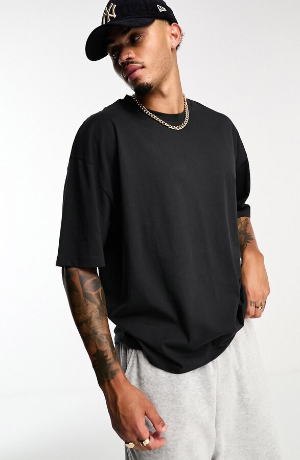 ASOS DESIGN oversized t-shirt in khaki color block with back print