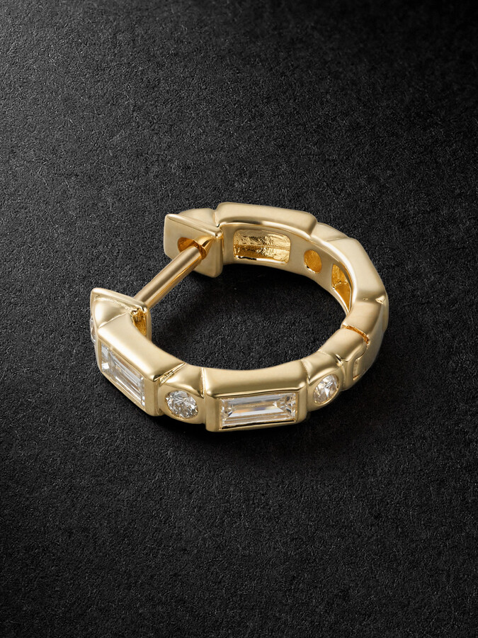 Sydney Evan 14-Karat Gold Diamond Single Hoop Earring