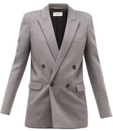 Thumbnail for your product : Saint Laurent Double-breasted Virgin Wool And Cashmere Blazer - Grey