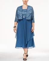 Thumbnail for your product : R & M Richards Plus Size Tiered A-Line Dress and Jacket