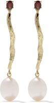 Thumbnail for your product : Wouters & Hendrix Gold 18kt yellow gold Garnet & Pearl Branch earrings