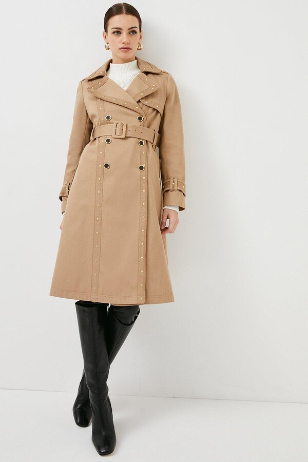 Karen Millen Lydia Millen Petite Studded Trench Coat ShopStyle