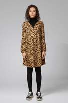 Thumbnail for your product : BOSS Long-sleeved tunic dress in printed twill with silk