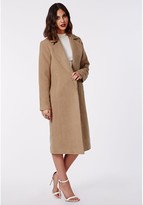 Thumbnail for your product : Missguided Kimberley Premium Waterfall Coat Camel