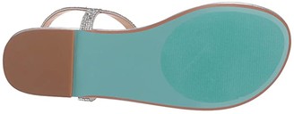 Blue by Betsey Johnson Lux Flat Sandal (Silver) Women's Shoes