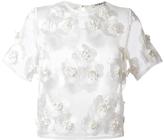Cacharel CACHAREL SHEER EMBROIDERED TOP, FEMME, TAILLE: 38, BLANC