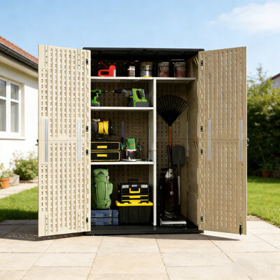 ningbo jiazhe technology co.,ltd 448 Gallon All-weather Outdoor Deck Box With Vertical Storage Shed Shelf