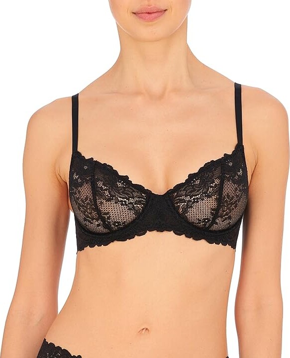 Natori Heavenly Convertible Balconette Underwire Women's Bra Black : 34DDD, Elastane/Lace/Lycra