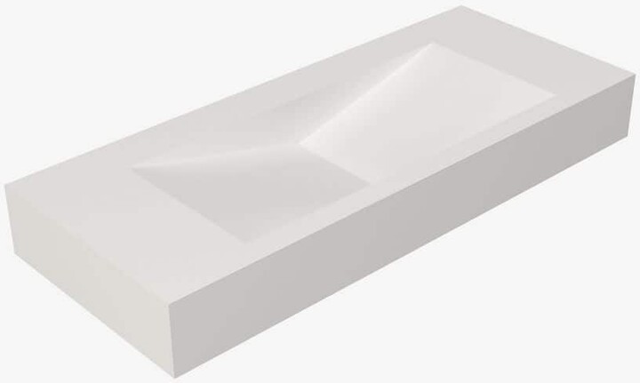 SJ STAR&JANE 48 in. Wall Mount Rectangle Vessel Sink, Solid Surface Bathroom Vessel Sink