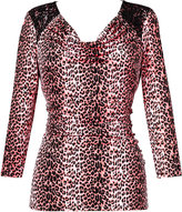 Thumbnail for your product : Thalia Sodi Lace-Shoulder Leopard-Print Top