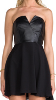 Thumbnail for your product : Naven Bombshell Faux Leather Top with Circle Skirt Dress