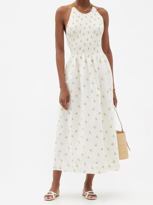 Three Graces London Soleil Embroidered Cotton-blend Sun Dress - White Multi