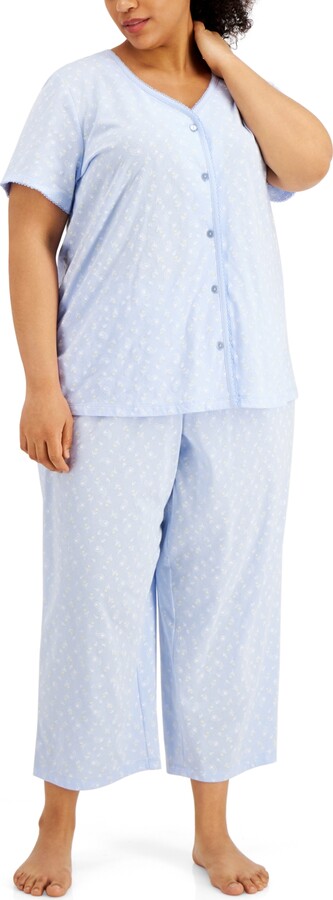 Charter Club Women's Printed Cotton Capri Pajama Pants, Created